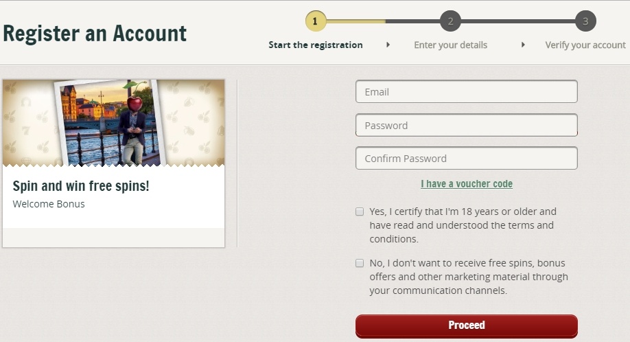 Login & Register Cherry Casino 2