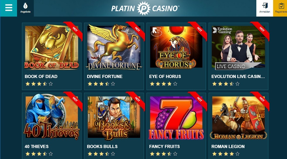 Die Platin Spielauswahl