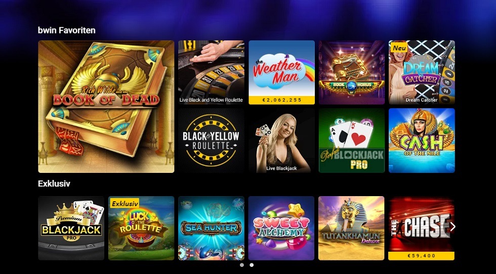 Die Spielauswahl im bwin Casino